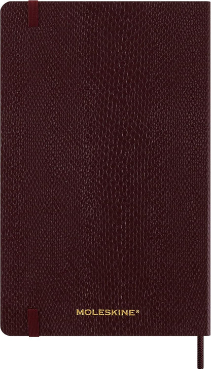 Moleskine Weekly Planner 2026 Precious and Ethical, 12-Month Weekly Planner With Space For Notes, Vegan Soft Cover Python Effect, Bordeaux Color, Size 13x21 cm