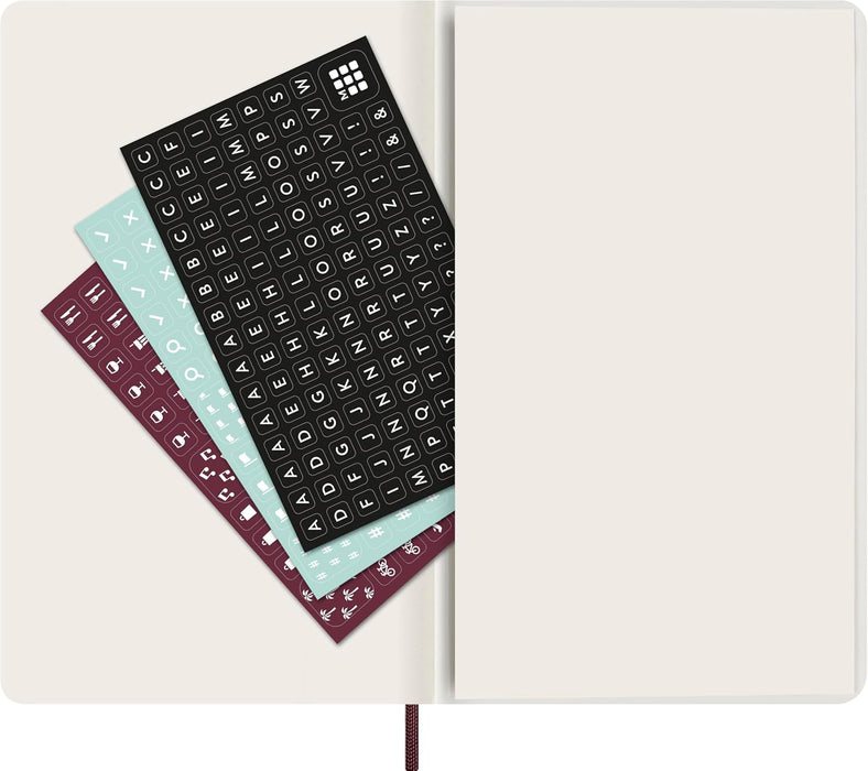 Moleskine Weekly Planner 2026 Precious and Ethical, 12-Month Weekly Planner With Space For Notes, Vegan Soft Cover Python Effect, Bordeaux Color, Size 13x21 cm