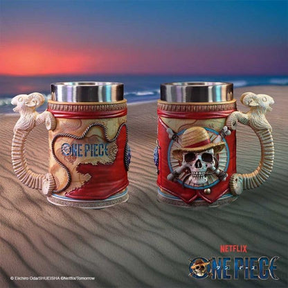 Nemesis Now One Piece Luffy Tankard – Officially Licensed Anime Mug with Straw Hat Pirate Emblem, Removable Stainless Steel Insert, Collectible Gift Drinkware, Gifts for Anime Fans, 15.5cm