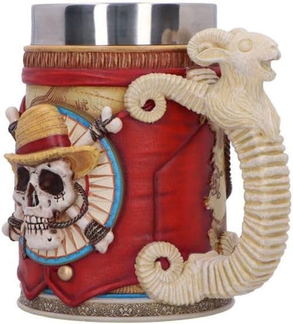 Nemesis Now One Piece Luffy Tankard – Officially Licensed Anime Mug with Straw Hat Pirate Emblem, Removable Stainless Steel Insert, Collectible Gift Drinkware, Gifts for Anime Fans, 15.5cm