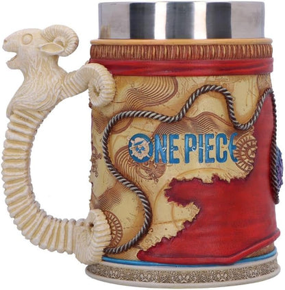 Nemesis Now One Piece Luffy Tankard – Officially Licensed Anime Mug with Straw Hat Pirate Emblem, Removable Stainless Steel Insert, Collectible Gift Drinkware, Gifts for Anime Fans, 15.5cm