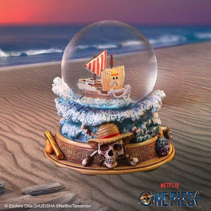 Nemesis Now One Piece Going Merry Snow Globe – Official Licensed Anime Collectible, Straw Hat Pirates Ship Display with Glitter Effect, Hand-Painted Detail, for Anime Fans and Collectors, 14cm