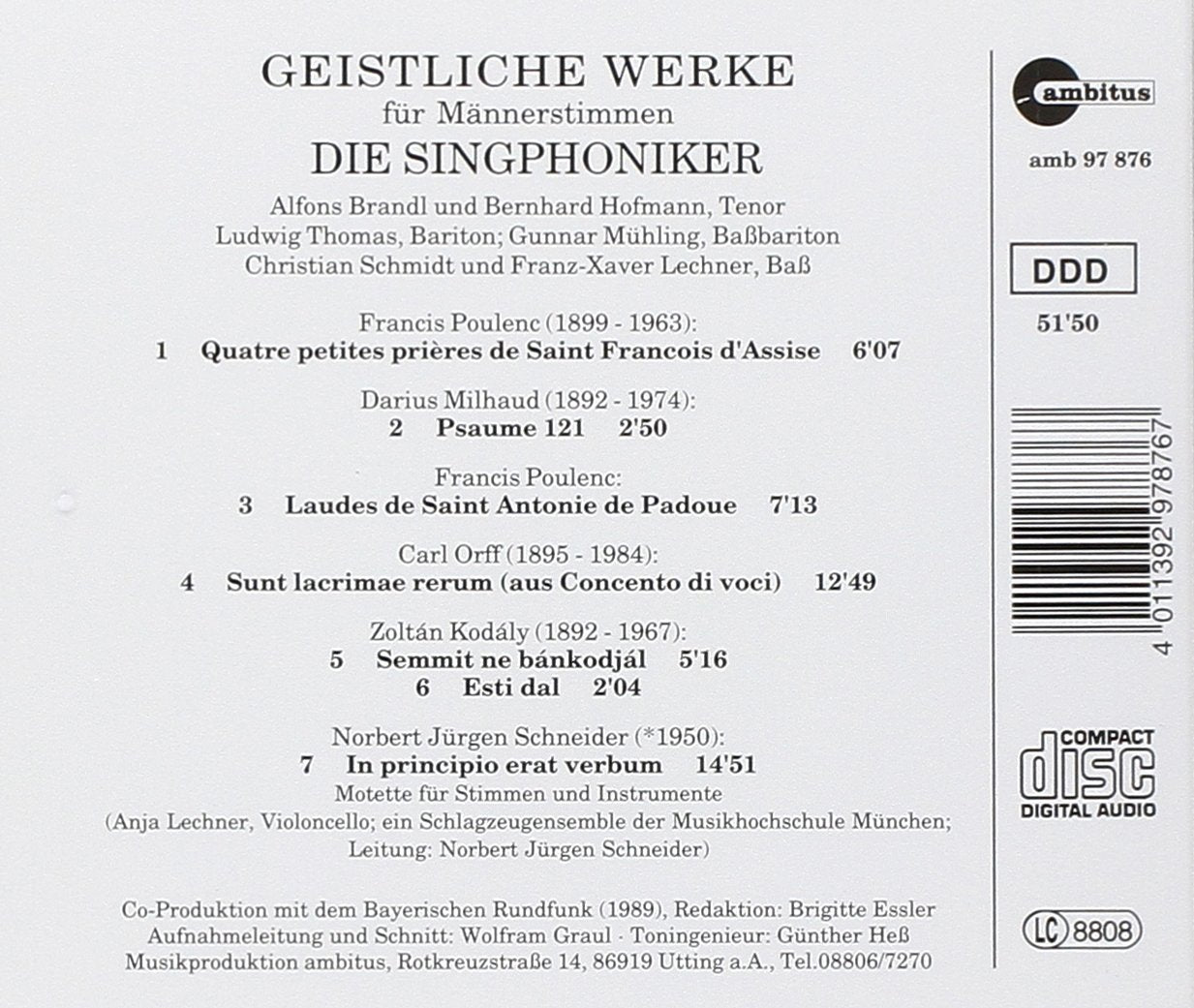 Geistliche Männerchorwerke