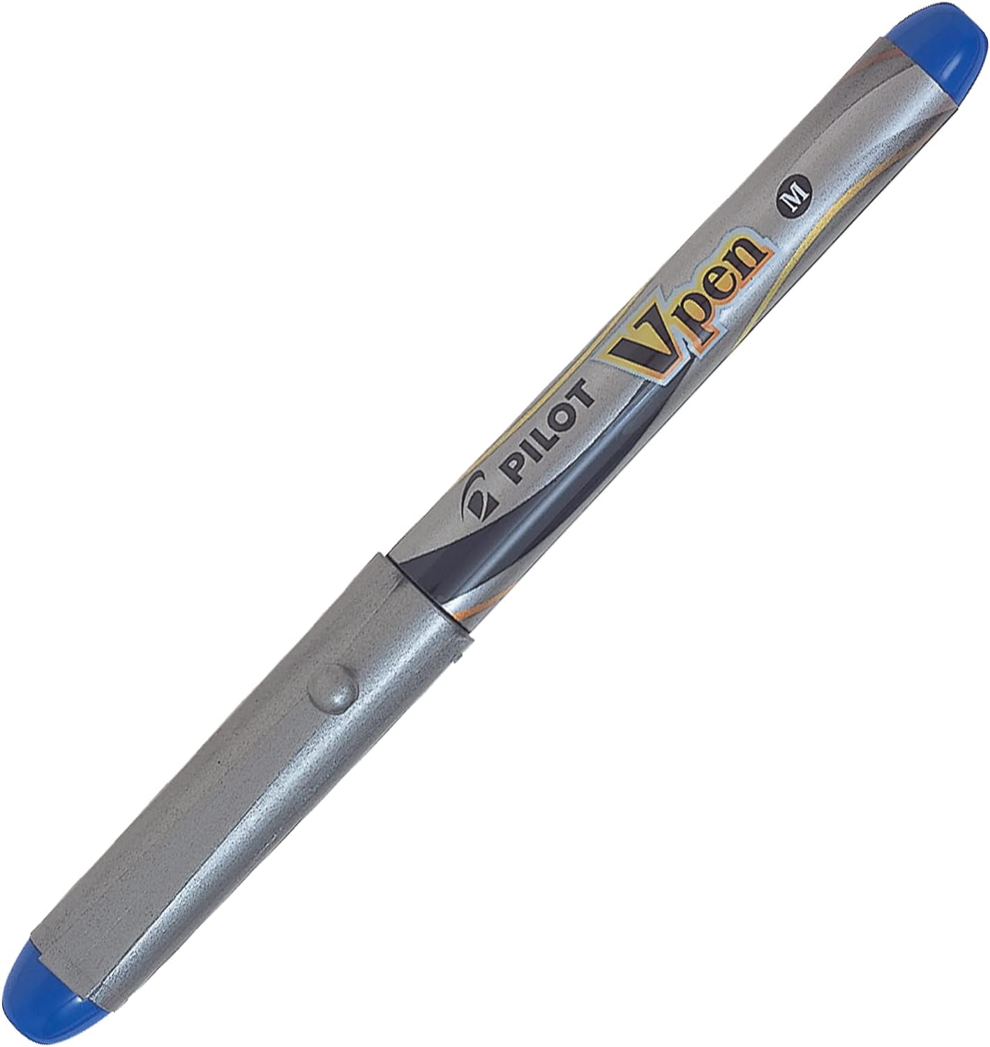 Pilot VPen Disposable Fountain Pen Silver Barrel 0.58 mm Tip - Blue, Box of 12