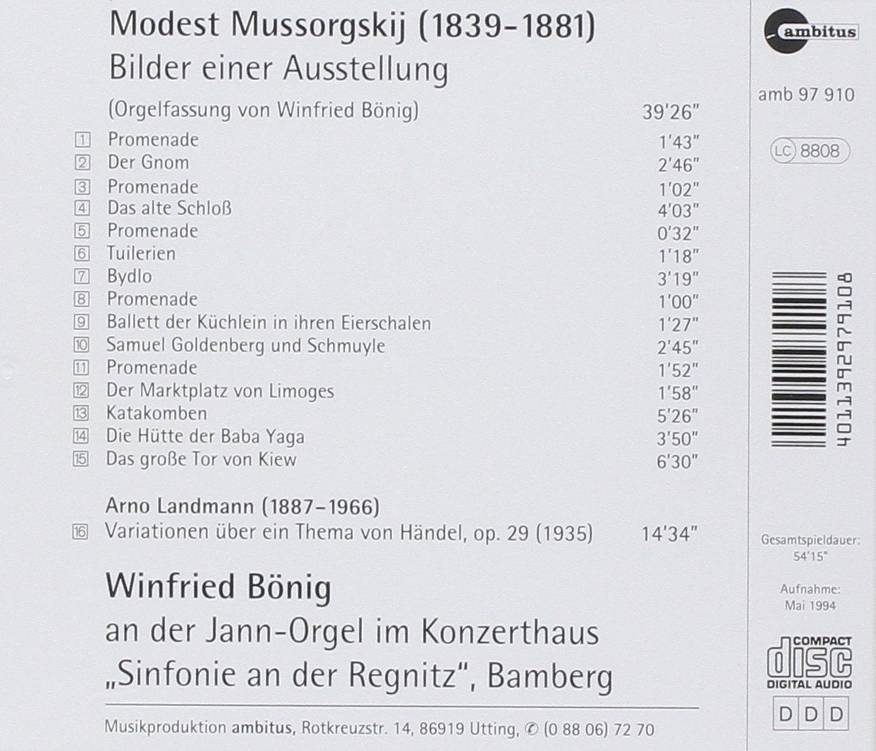 Moussorgsky:Bilder Einer Ausstellung