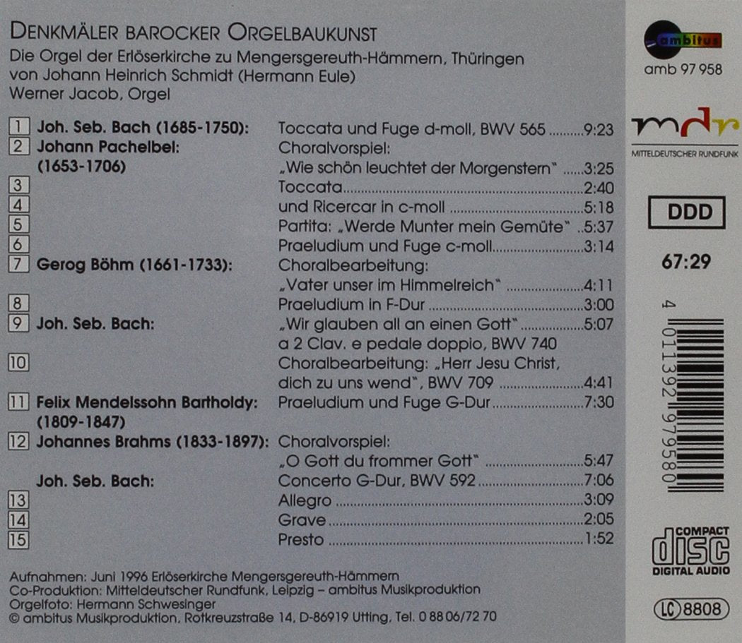 Denkmäler Barocker Orgelbaukunst - Die Orgel der Erlöserkirche zu Mengersgereuth-Hämmern, Thüringen