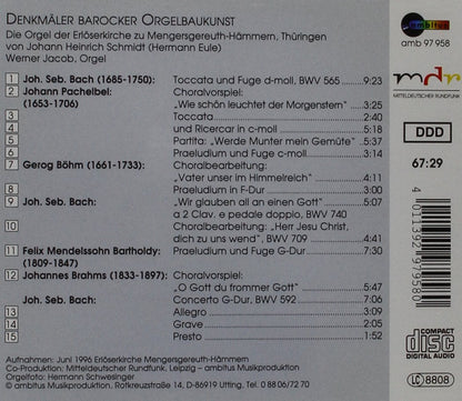 Denkmäler Barocker Orgelbaukunst - Die Orgel der Erlöserkirche zu Mengersgereuth-Hämmern, Thüringen