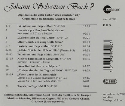 Orgelwerke (Glauchau Silberman