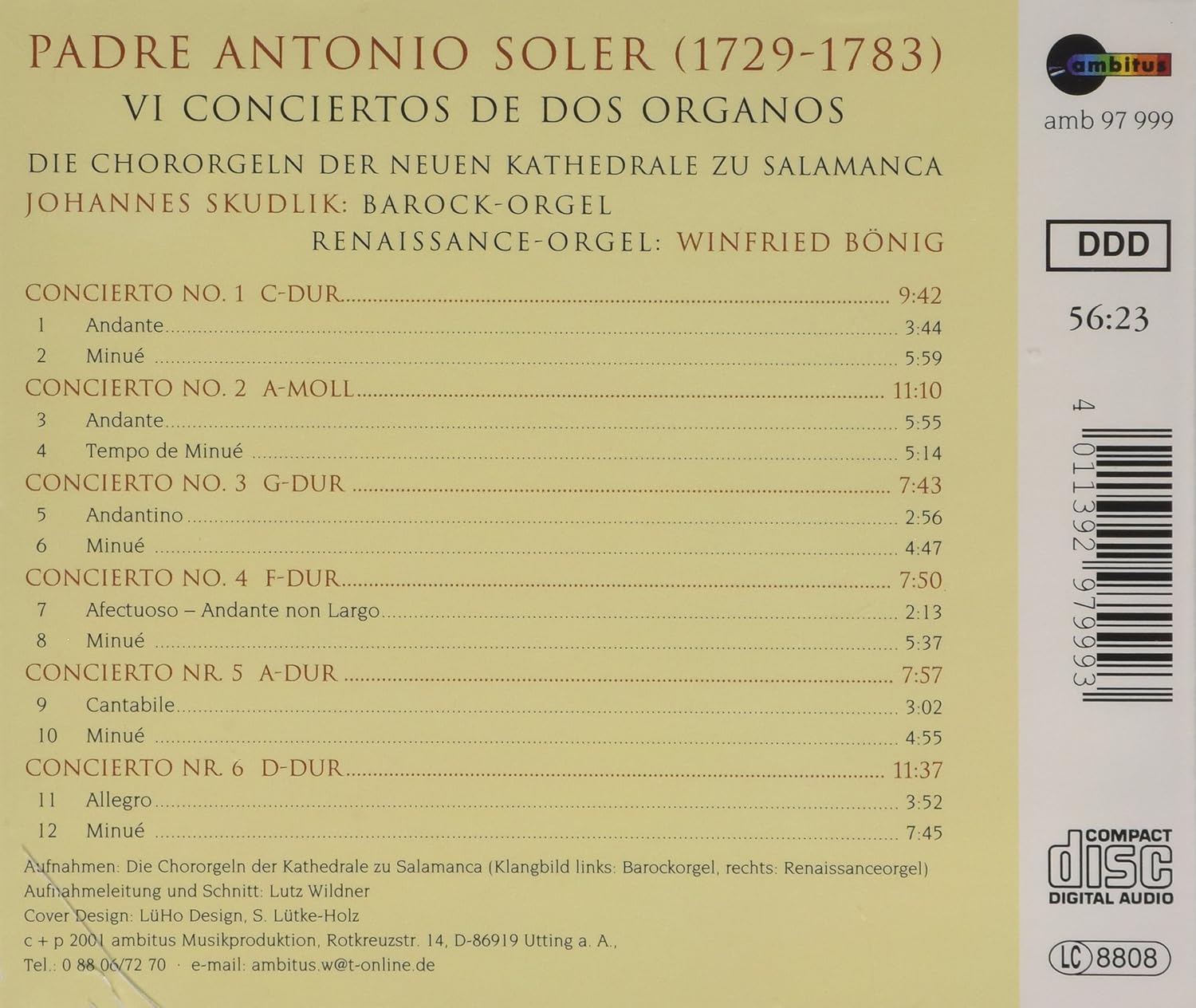 Soler:6 Concerti Für Orgel
