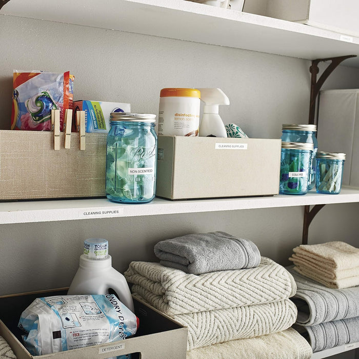 DYMO Authentic D1 Labels | White Print on Clear Tape | 12 mm x 7 m | Self-Adhesive Labels for LabelManager Label Makers | Made in Europe