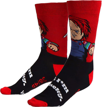 Calcetines Infantiles Diseño de Chucky – Comodidad Y Estilo Para Niños Con Su Personaje Favorito Socks, Dark Red, 38-45 Boys