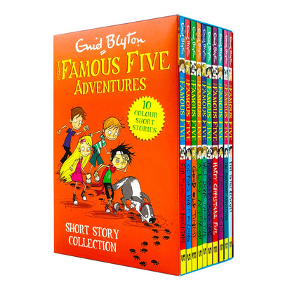 Enid Blyton Famous Five Adventures Short Story Collection 10 Books Box Set (Well Done Famous Five, A Lazy Afternoon, Good Old Timmy, George's Hair is too Long, Five and a Half-Term Adventure and MORE