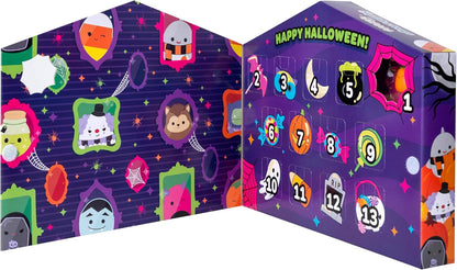 Squish-a-longs Halloween Countdown Calendar – Includes 13 Mini-Squish (Wave 3) - Squishmallows Halloween Squish calendar - Glow in the Dark - Spooky Figures