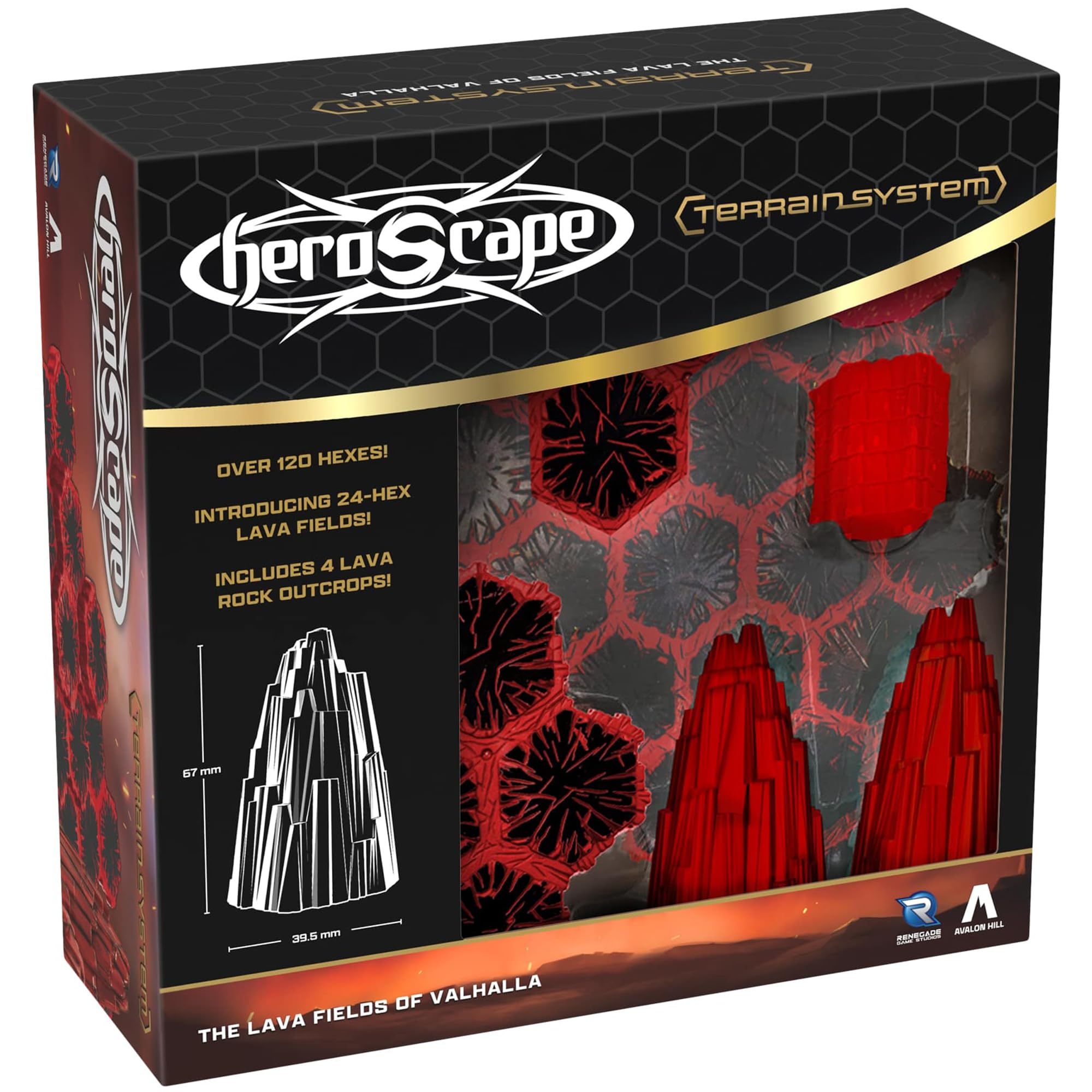 Renegade | Heroscape: The Lava Fields of Valhalla Terrain Expansion | Extension De Terrain avec Champs De Lave Et Modules Empilables | 2+ Joueurs | 45-90 Minutes