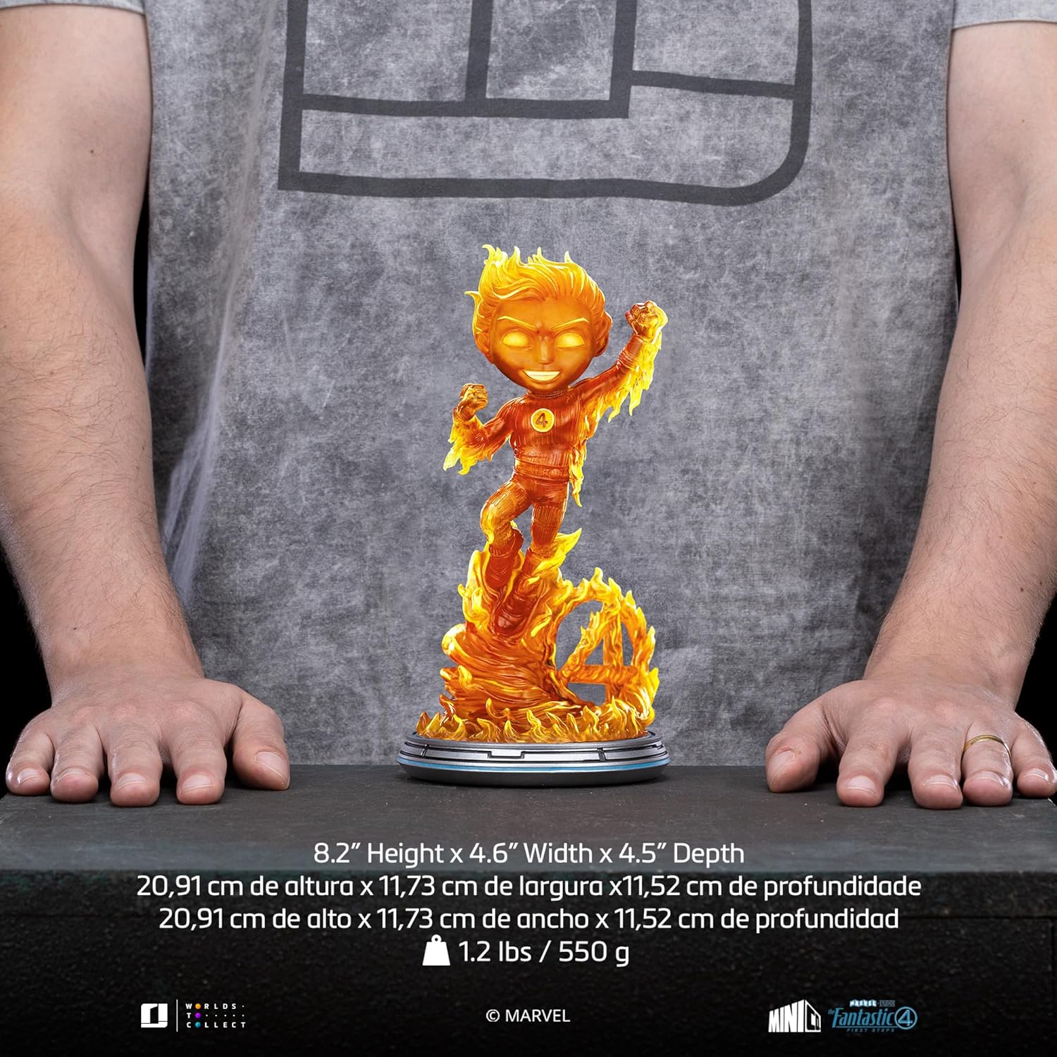 Iron Studios Collectible Statue The Human Torch - Fantastic Four - Minico PVC Multicolor 8.2 inches 20.9 cm
