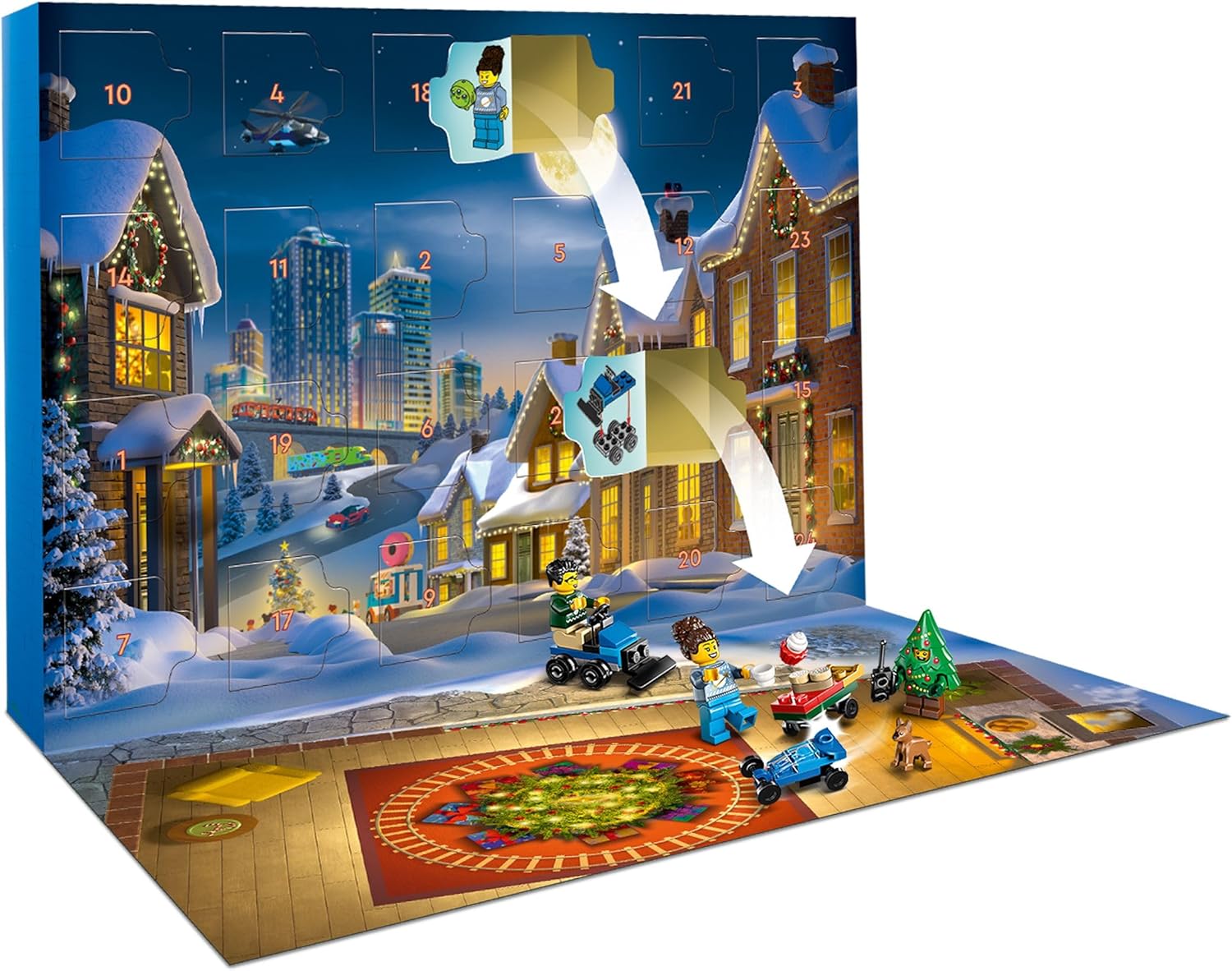 LEGO City Advent Calendar 2025 for 5+ Year Old Boys & Girls - Christmas Countdown Toy with 24 Surprises incl. a Train, Car & Tractor plus 7 Minifigures - Gift Idea - 60475