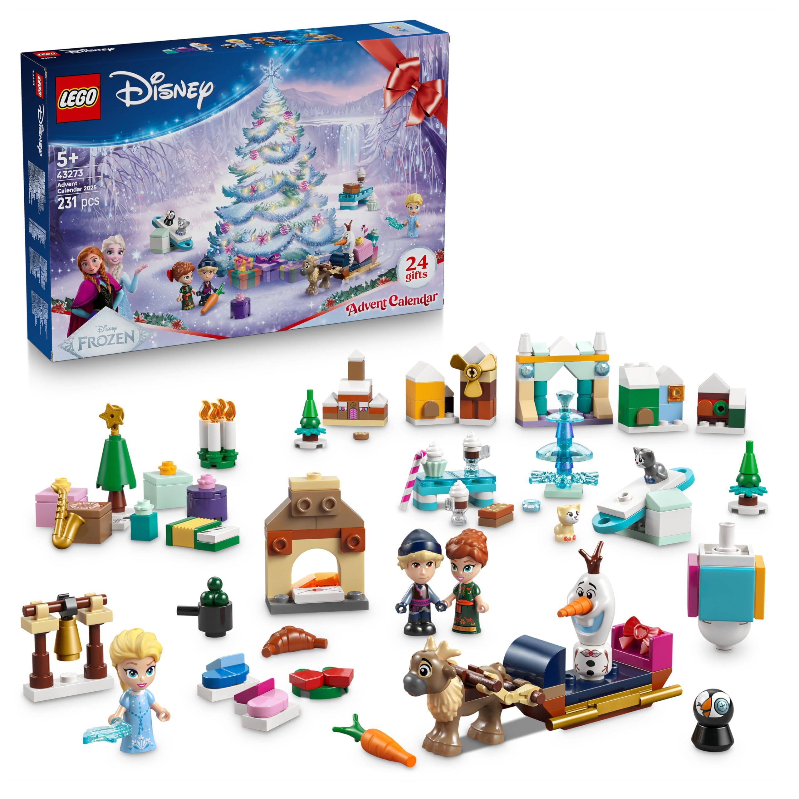 LEGO ǀ Disney Frozen Adventskalender 2025 Bouwpakket voor Kinderen met Poppetjes 43273