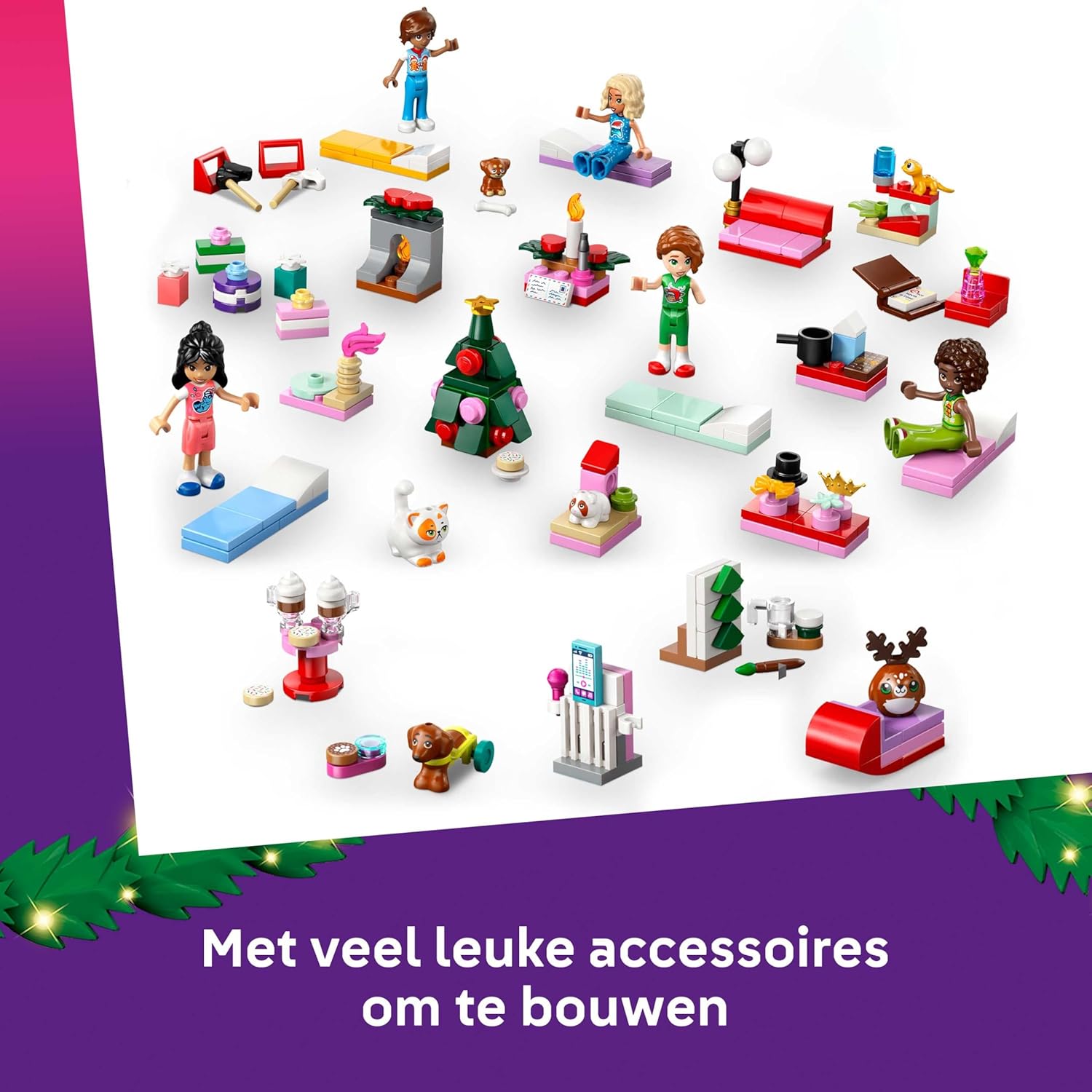 LEGO Friends Adventskalender 2025 voor Meisjes vanaf 6 Jaar - Aftellen naar Kerst Speelgoed voor Kinderen met 24 Verrassingen Incl. 5 Poppetjes, 5 Dieren Figuren en Schattige Accessoires - 42668