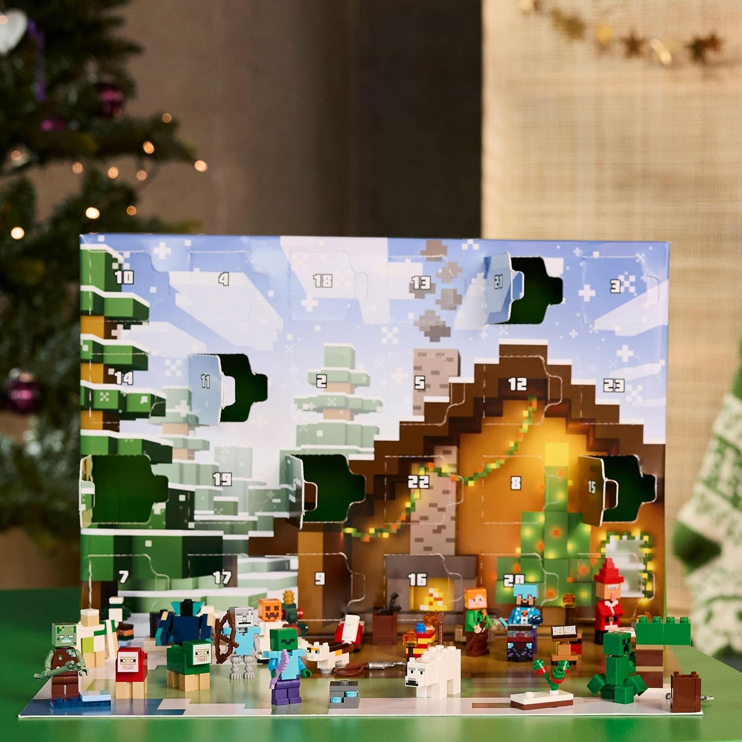 LEGO Minecraft Adventskalender 2025 Speelgoed voor Kinderen Vanaf 7 Jaar - Atellen naar Kerst met 24 Verrassingen incl. Minifiguren en Minibouwsels - Cadeau voor Gamers - 21280