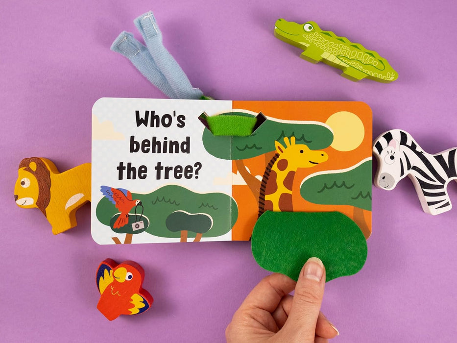 Buggy Book with Felt Flaps – On Safari | Chunky Pram Book for Babies | 6 Spreads of Bright Safari Scenes