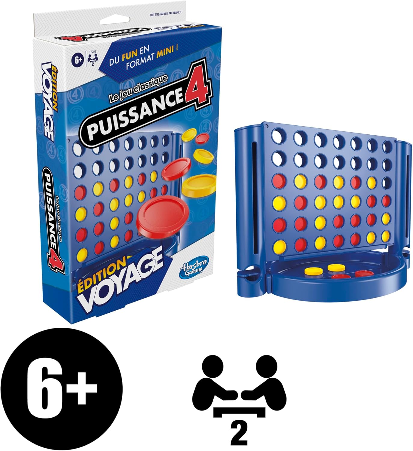 Hasbro Gaming Power 4 Edition Travel, Board Game, Portable and Multiplayer, Travel Games, Stacking Games for Kids from 6 Years, Perfect for Summer.