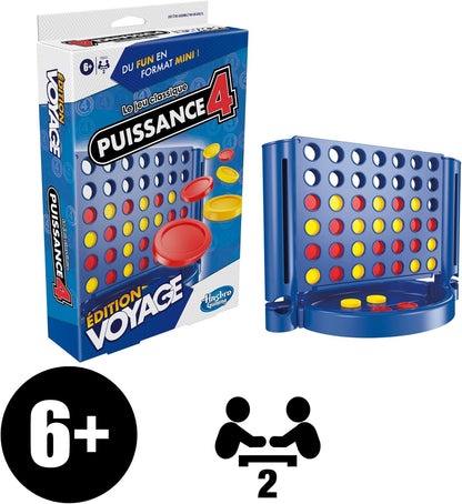 Hasbro Gaming Power 4 Edition Travel, Board Game, Portable and Multiplayer, Travel Games, Stacking Games for Kids from 6 Years, Perfect for Summer.
