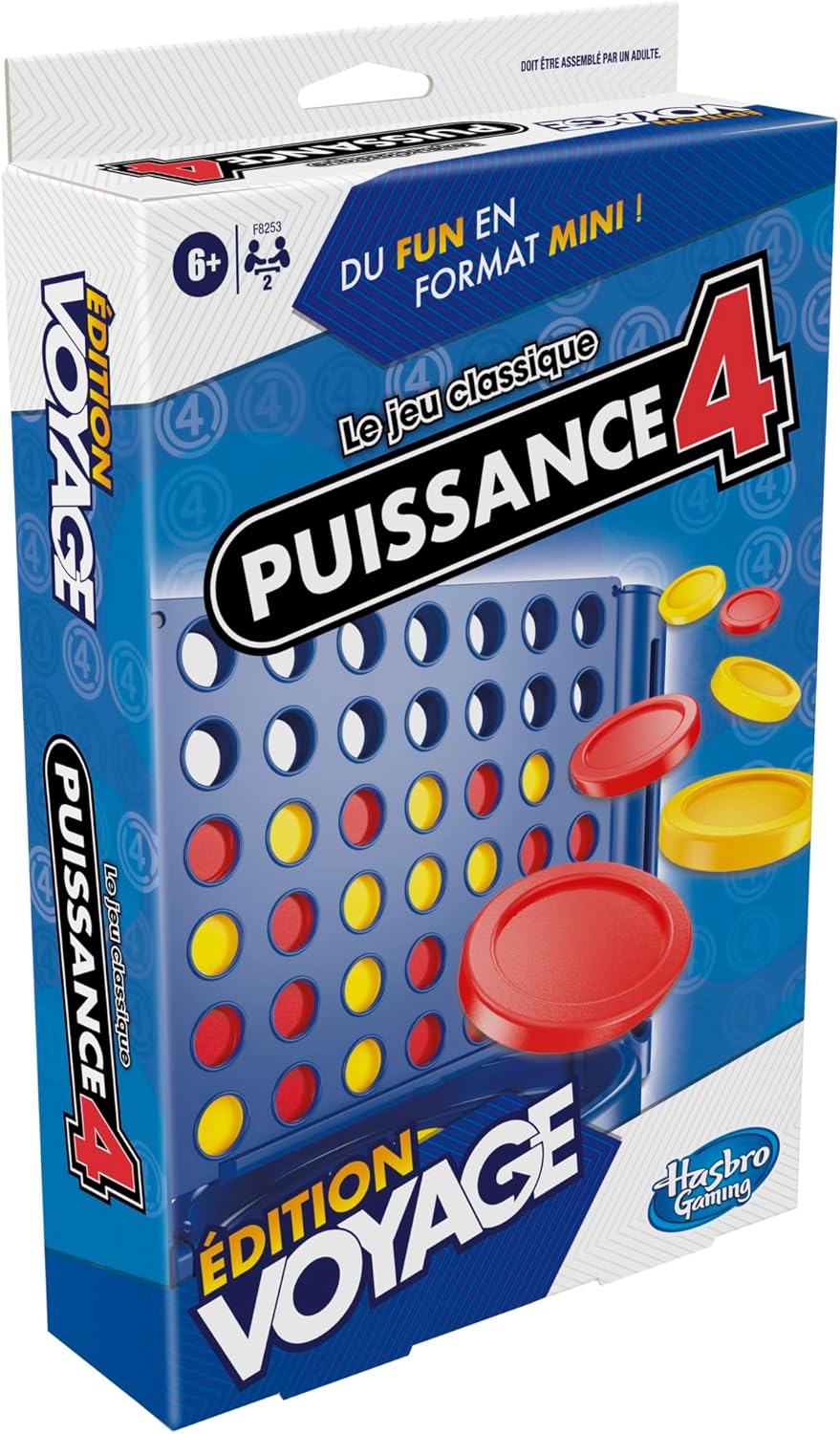 Hasbro Gaming Power 4 Edition Travel, Board Game, Portable and Multiplayer, Travel Games, Stacking Games for Kids from 6 Years, Perfect for Summer.