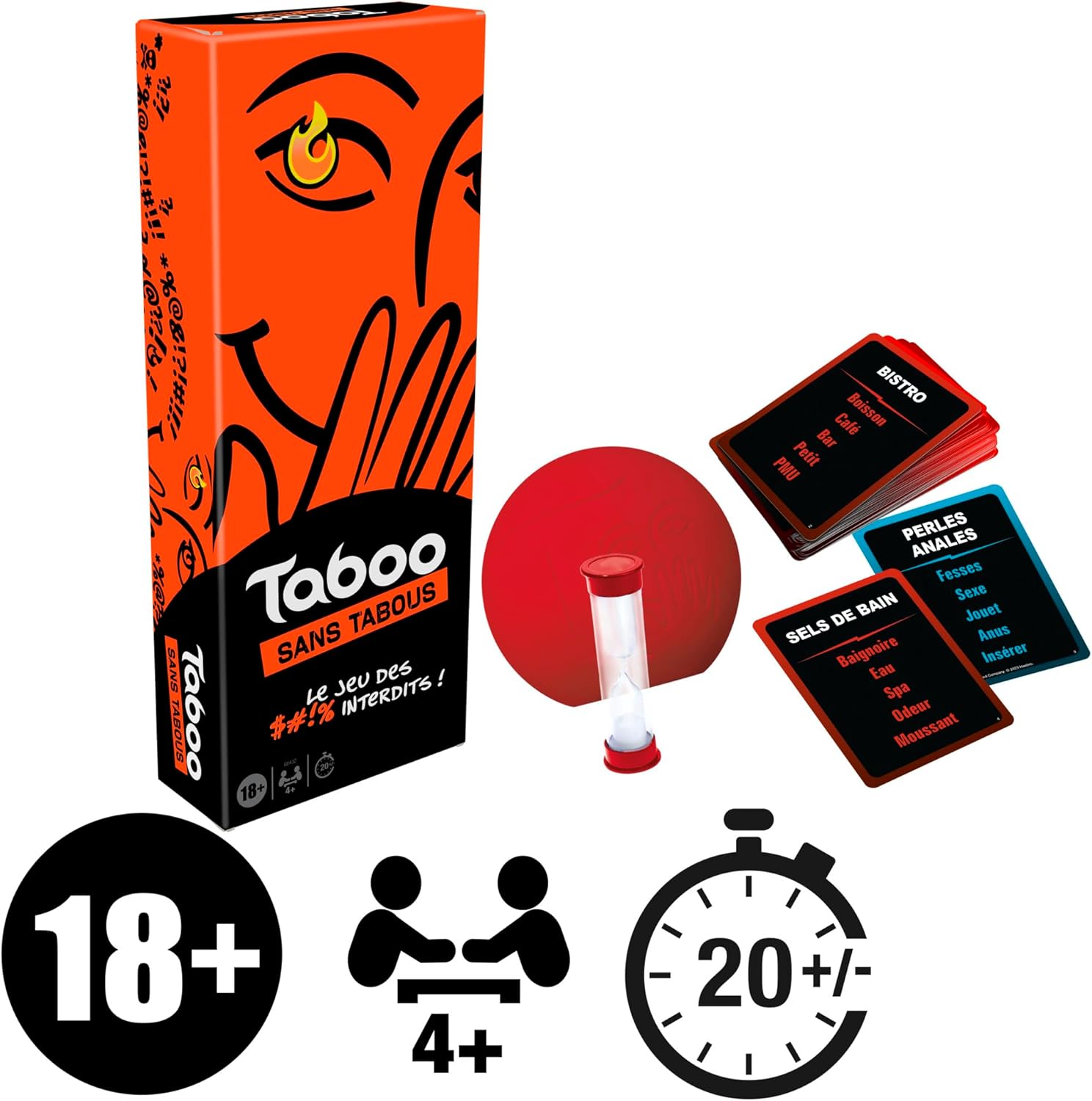 Hasbro Gaming Taboo Without Censorship, Group Game for Adults Only, Board Games