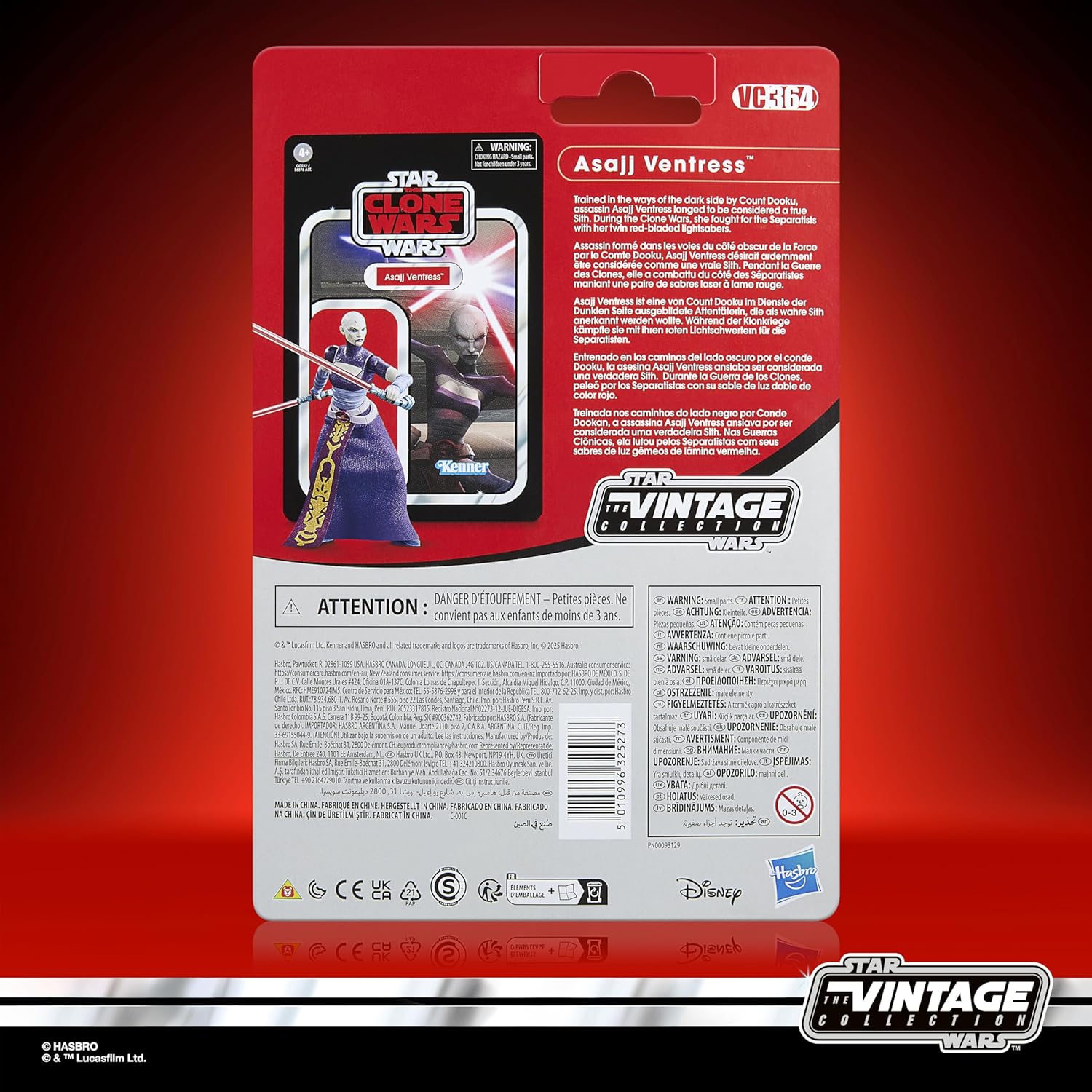 Hasbro Star Wars The Vintage Collection, Asajj Ventress, action figure collezionabile ispirata alla serie "Star Wars: The Clone Wars", da 9,5 cm
