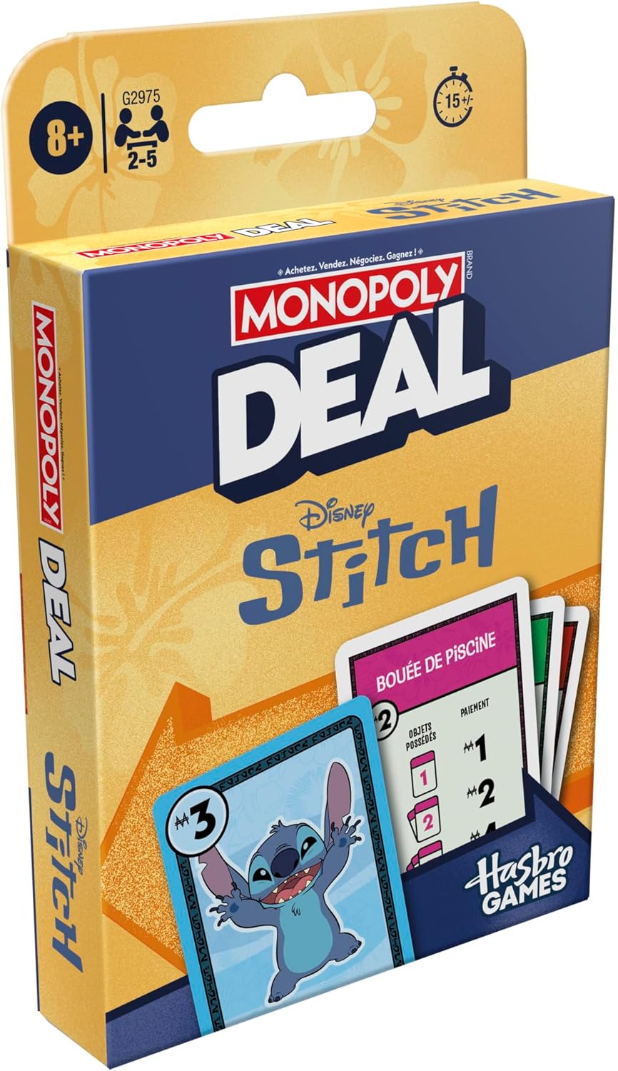 Monopoly Deal Disney Stitch Edition Card Game - French Version