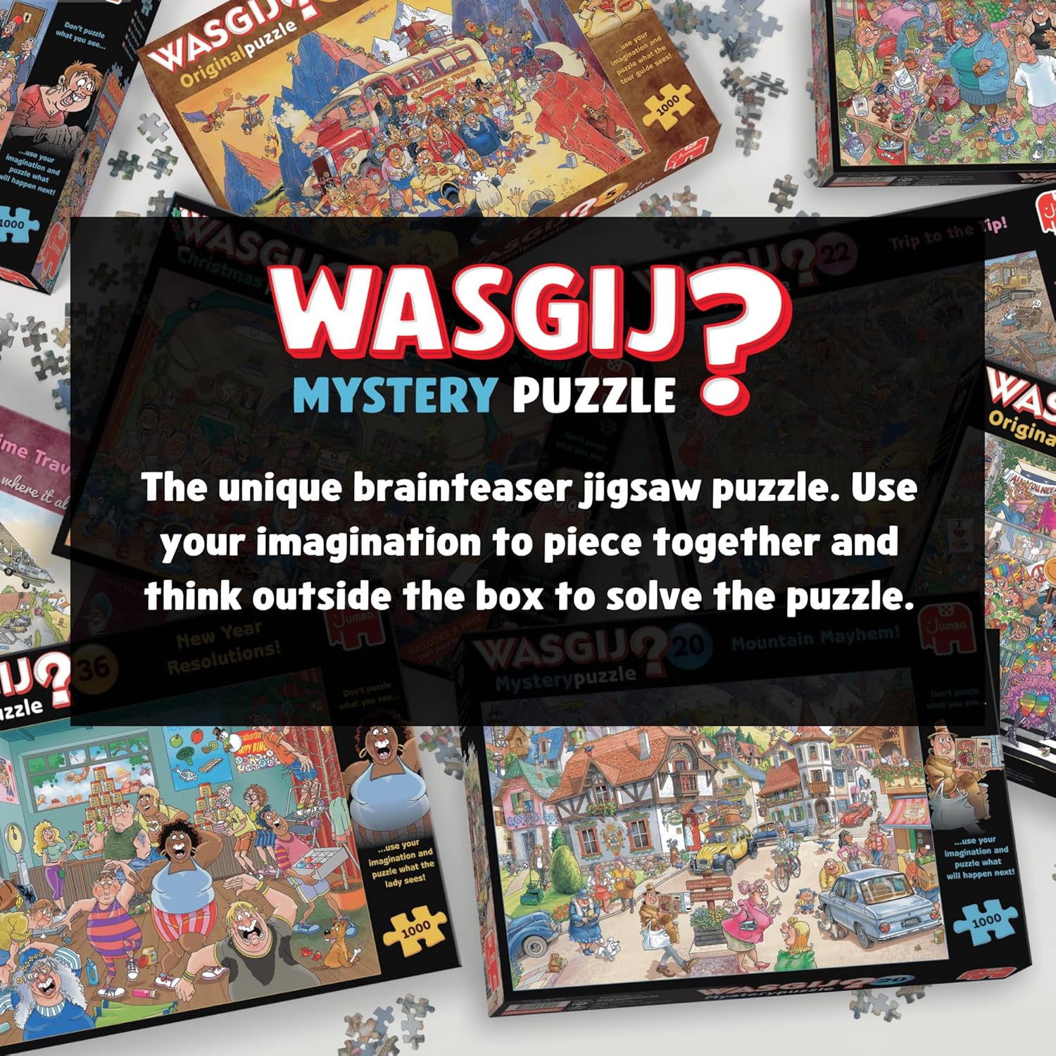 Wasgij Mystery 29, Donation Debacle - Unique 1000 Piece Jigsaw Puzzle for Adults - Colourful, Puzzling, Challenging & Brainteasing Adult Jigsaws - 100% Recycled Cardboard 1000Pc Puzzles - Jumbo