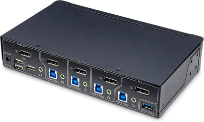 StarTech.com 4-Port DisplayPort KVM Switch, Single 4K 60Hz Monitor, 6x USB Ports, Hotkey Switching, TAA Compliant