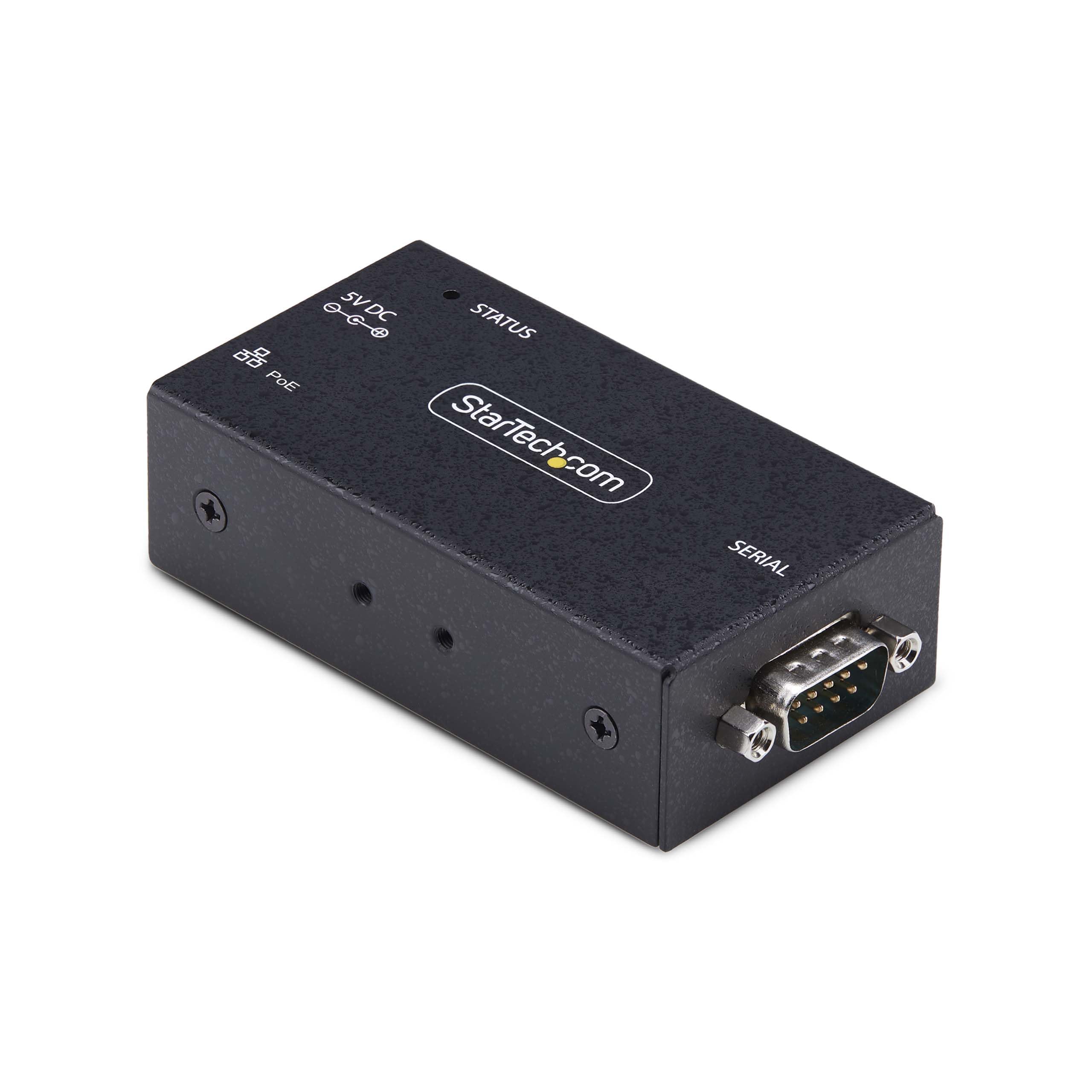 StarTech.com 1-Port Serial to Ethernet Adapter, 802.3af PoE Powered Serial Device Server, Wall/DIN Rail, LAN to DB9 Converter