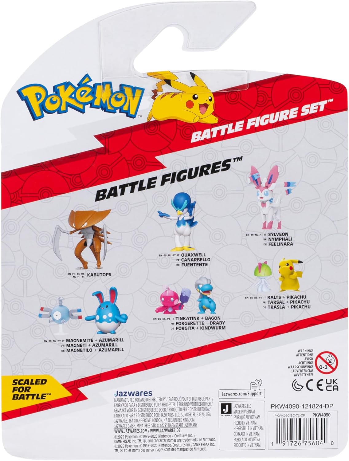 Pokémon Battle Figure 3 Pack - Features 2-Inch Pikachu and Zorua and 3-Inch Magikarp Battle Figures
