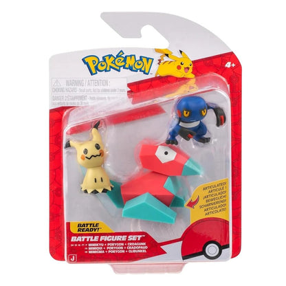 Pokémon PKW4091 Battle Figure Set - Glibunkel, Mimigma and Porygon Official Figures Set