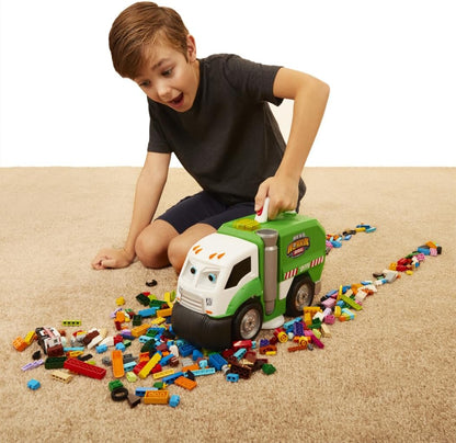 Jakks Pacific Real Workin' Buddies Mr Dusty, Gemotoriseerde Vuilniswagen die Echt Schoonmaakt, Raapt Kleine Speeltjes op