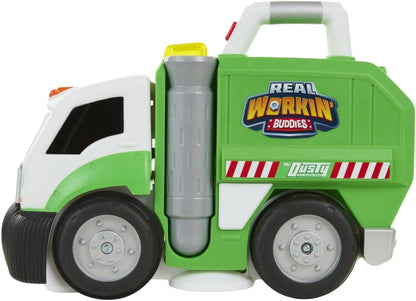 Jakks Pacific Real Workin' Buddies Mr Dusty, Gemotoriseerde Vuilniswagen die Echt Schoonmaakt, Raapt Kleine Speeltjes op