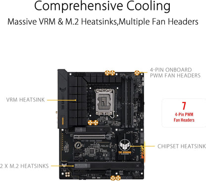 ASUS TUF Gaming B760-PLUS WiFi D4 Intel(13th and 12th Gen) LGA 1700 ATX Motherboard,PCIe 5.0,3xPCIe 4.0 M.2 Slots,DDR4,2.5Gb LAN,USB 3.2 Gen 2x2 Type-C,Front USB 3.2 Gen 2 Type-C®, Thunderbolt(USB4®