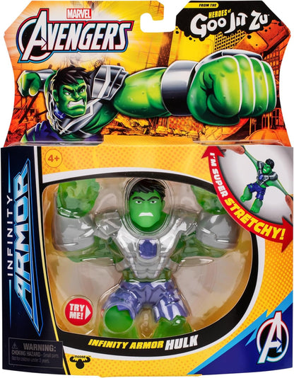 Heroes of Goo Jit Zu Marvel INFINITY ARMOR Hulk, Stretchy Action Figure, Super Stretchy With Unique Squishy Power Gel Filling