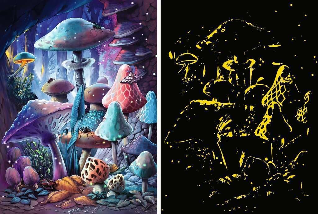 Ravensburger - Moonlight Mushrooms 500p Glow (12001386)