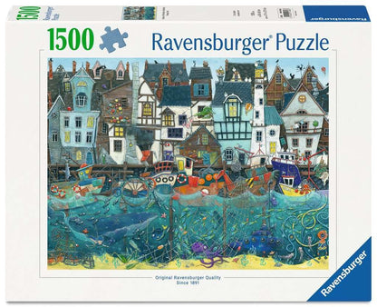 Ravensburger Puzzle 12001398 - Wundersamer Hafen - 1500 Teile Puzzle für Fantasy-Fans, Erwachsene und Kinder ab 14 Jahren