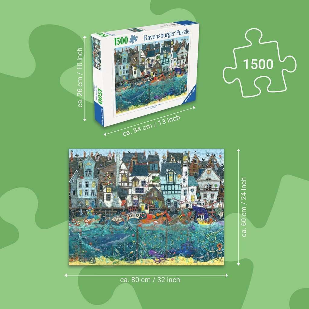 Ravensburger Puzzle 12001398 - Wundersamer Hafen - 1500 Teile Puzzle für Fantasy-Fans, Erwachsene und Kinder ab 14 Jahren