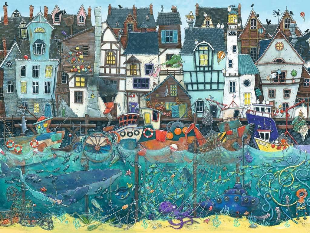Ravensburger Puzzle 12001398 - Wundersamer Hafen - 1500 Teile Puzzle für Fantasy-Fans, Erwachsene und Kinder ab 14 Jahren