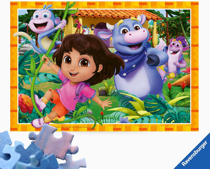 Ravensburger - Kinderpuzzel - Set van 2 puzzels 12 stukjes - We kunnen het aankomen! / Dora - Meisje of jongen vanaf 3 jaar - Hoogwaardige puzzel - 2 posters inbegrepen - 12004198