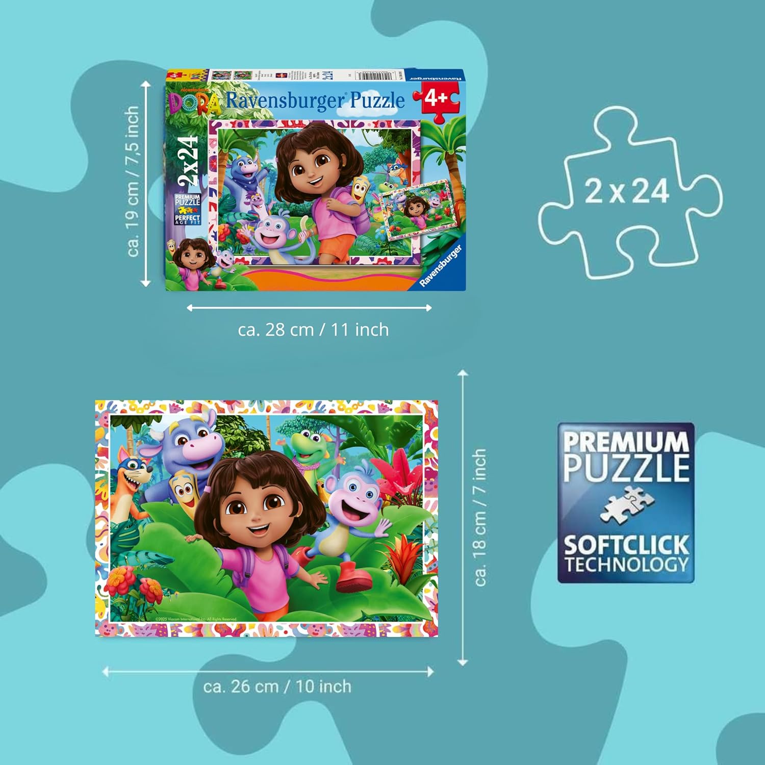 Kinderpuzzle 2x24 Teile - Dora the Explorer