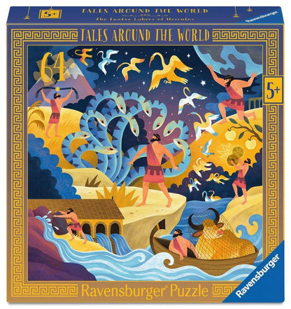 Ravensburger - Puzzle Le dodici fatiche di Ercole | Puzzle Bambini 5 Anni In Su | Puzzle Ravensburger 64 Pezzi | Giochi Per Bambini 33x33 cm | Regalo Bambino 5 Anni O Più