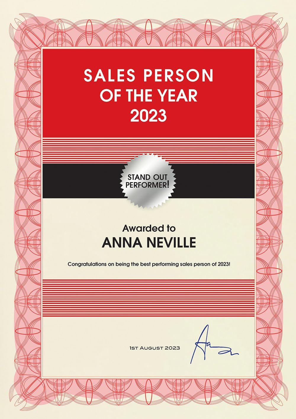 Computer Craft Certificate Papers with Foil Seals 90gsm A4 Reflex Red Ref CCC2010