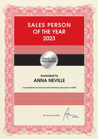 Computer Craft Certificate Papers with Foil Seals 90gsm A4 Reflex Red Ref CCC2010