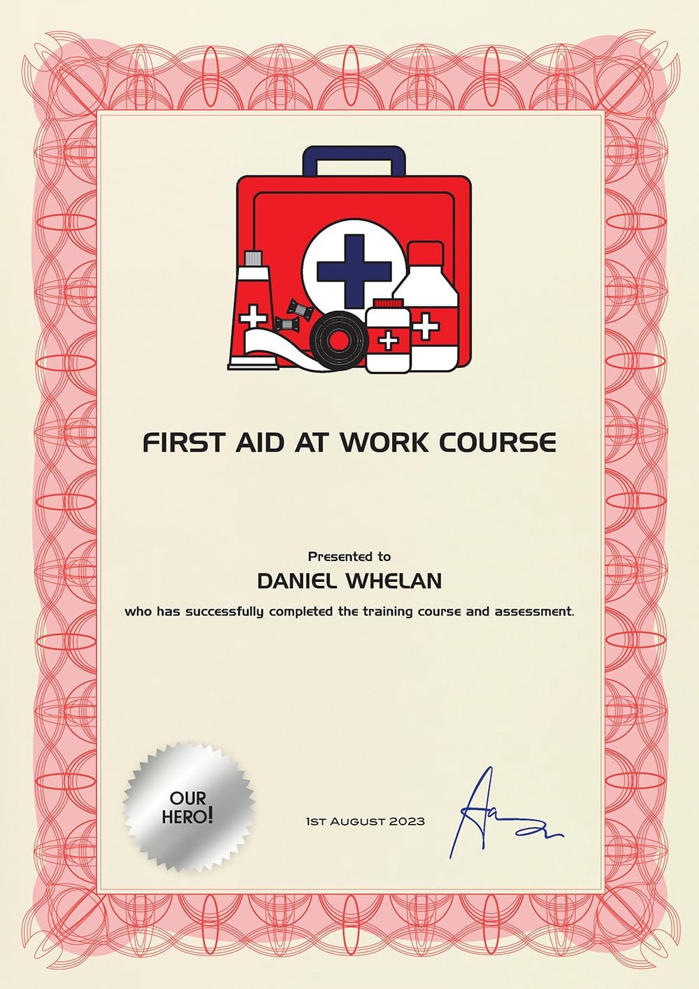 Computer Craft Certificate Papers with Foil Seals 90gsm A4 Reflex Red Ref CCC2010