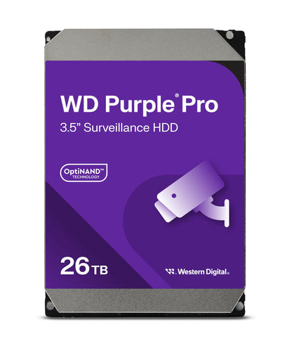 Western Digital 26TB WD Purple Pro Hard Drive, Smart Video HDD, with AllFrame Technology - WD260PURP
